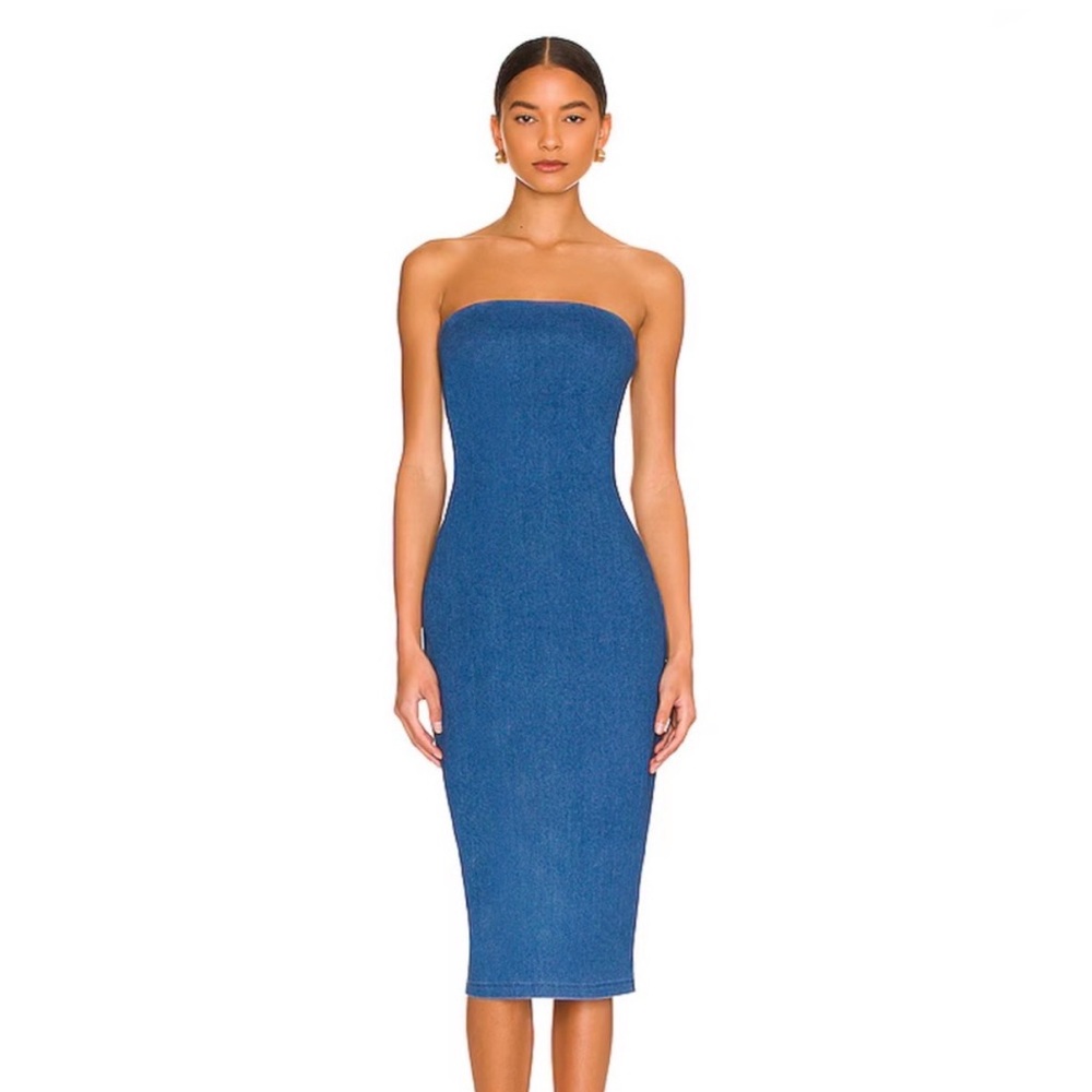 Susana Monaco Light Denim strapless.